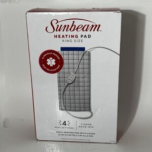 Sunbeam Heating Pad King Size 12x24 Open Box – 4 Heat Settings Tested Working